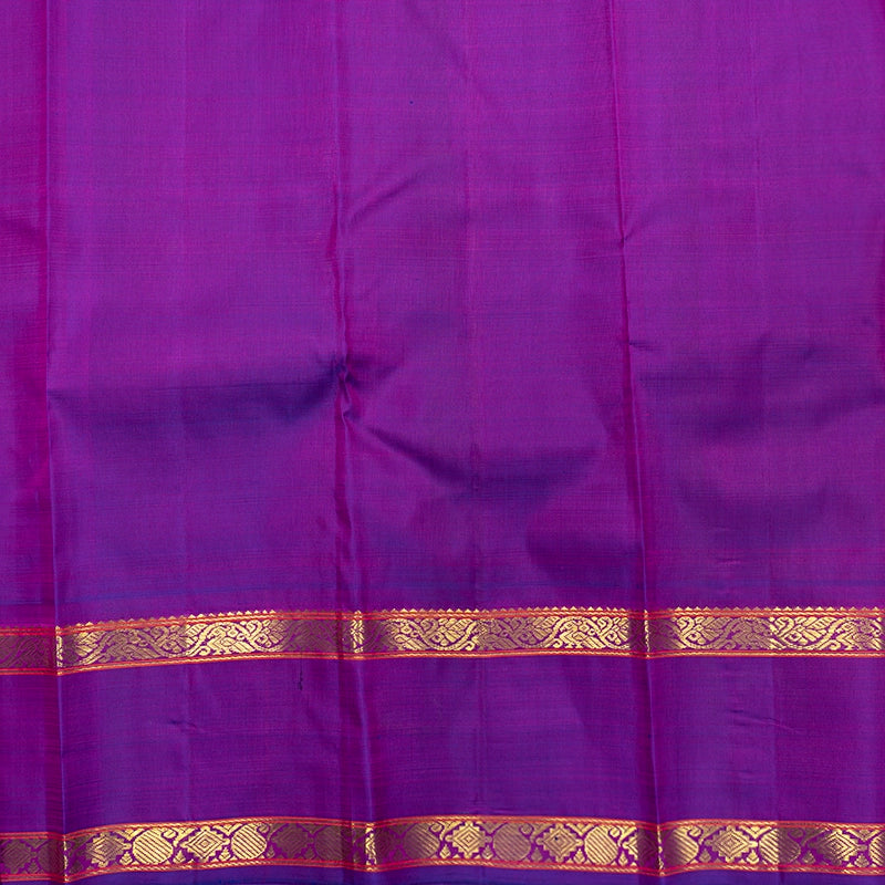 Hayagrivas Handloom Pink &amp; Blue Checks Kanjivaram Silk Saree with Purple Border KBF615G9-1