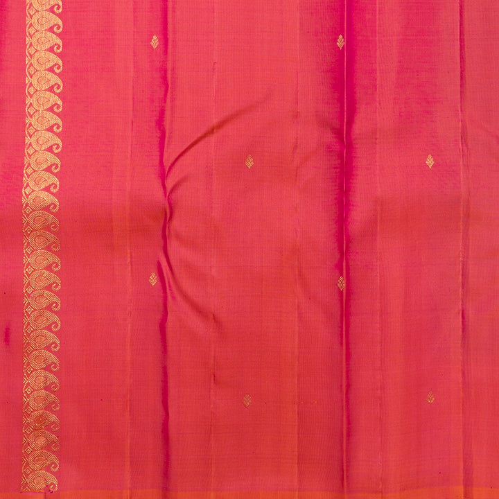 Hayagrivas Handloom Orangish-Pink Kanjivaram Silk Saree KBF670G3-1