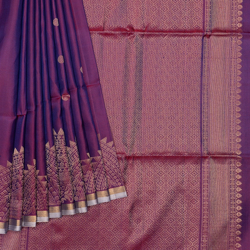 Hayagrivas Wine Purple Handloom Soft Silk Saree KBF880H7-20