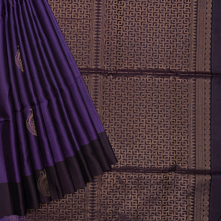 Hayagrivas Deep Purple Handloom Soft Silk Saree KBF883H2-14
