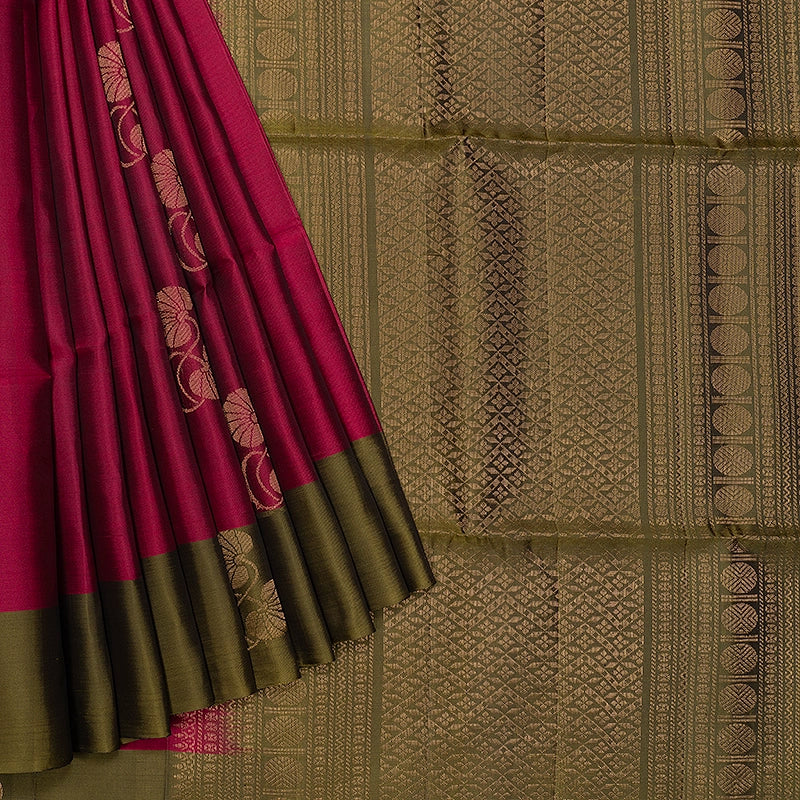 Hayagrivas Red Handloom Soft Silk Saree KBF883H2-5