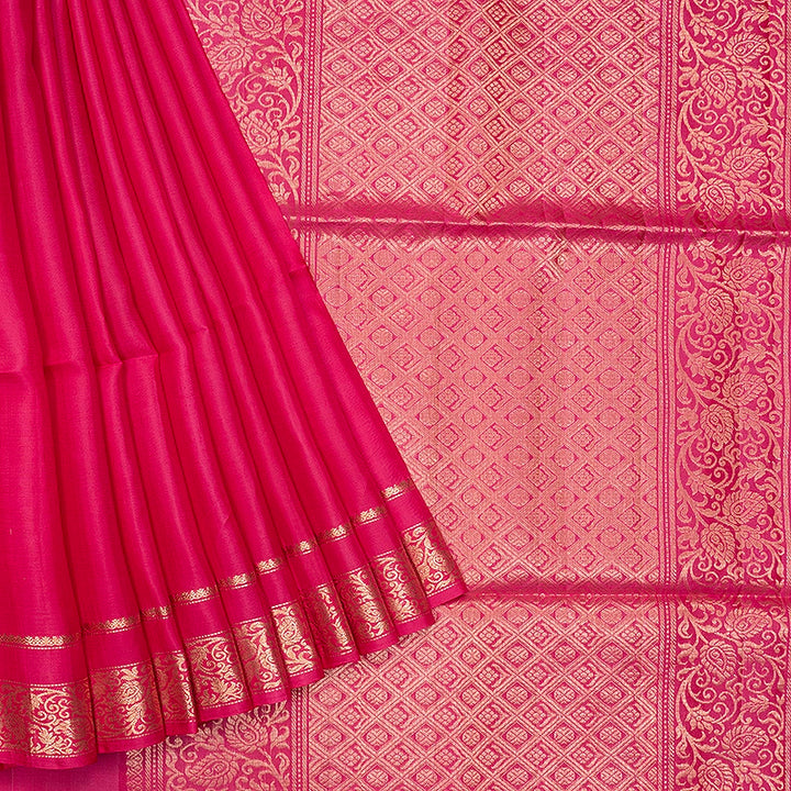 Hayagrivas Pink Handloom Soft Silk Saree KBF883H4-2