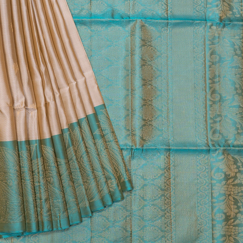 Hayagrivas Cream Handloom Soft Silk Saree KBF892H4-1