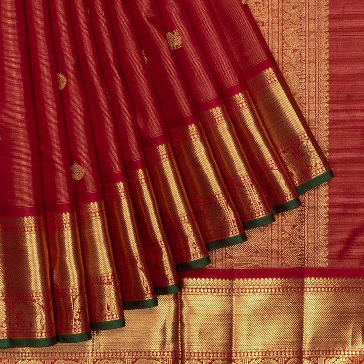 Hayagrivas Handloom Maroon Ten Yards Silk Saree KBFL383J1-1-BF383-SBS