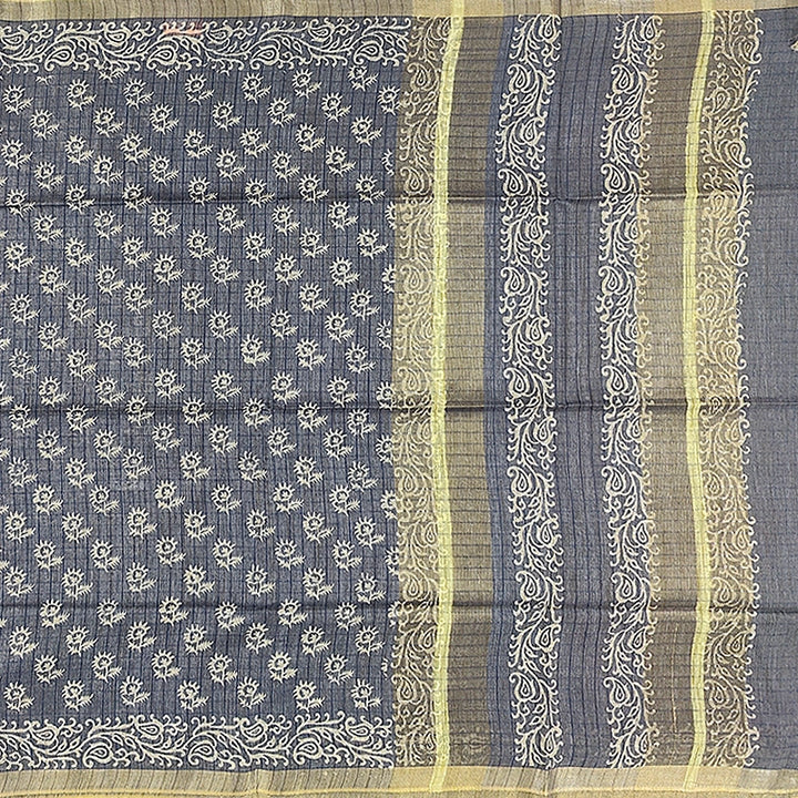 Hayagrivas Grey Fancy Cotton Saree KSBE144C9-1