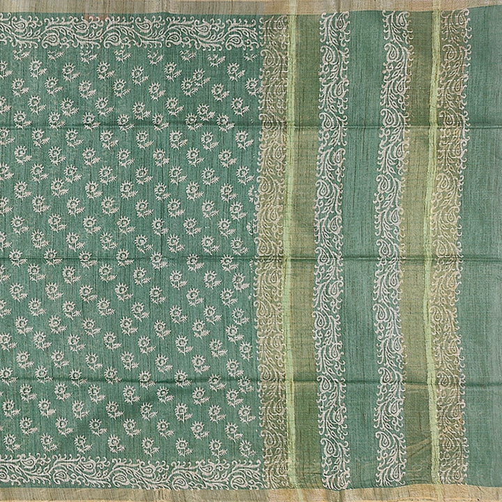 Hayagrivas Sage Green Fancy Cotton Saree KSBE144C9-3