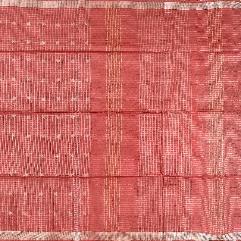 Hayagrivas Reddish Orange Fancy Cotton Saree KSBE146C6-1