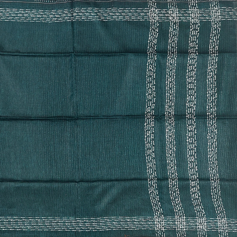 Hayagrivas Peacock Green Handloom Linen Saree KSBE148C8-1