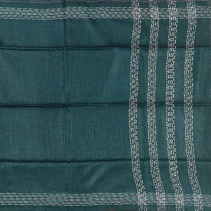 Hayagrivas Peacock Green Handloom Linen Saree KSBE148C8-1