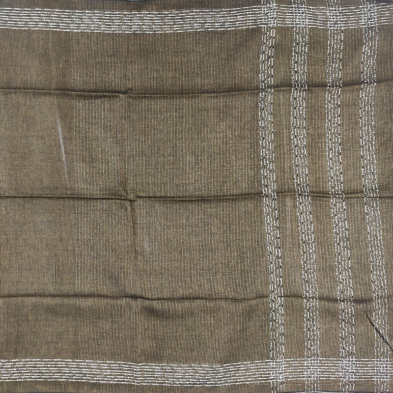 Hayagrivas Brown Handloom Linen Saree KSBE148C8-4