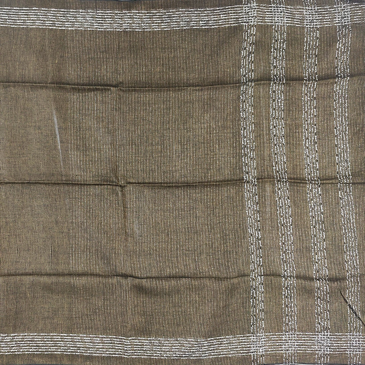 Hayagrivas Brown Handloom Linen Saree KSBE148C8-4