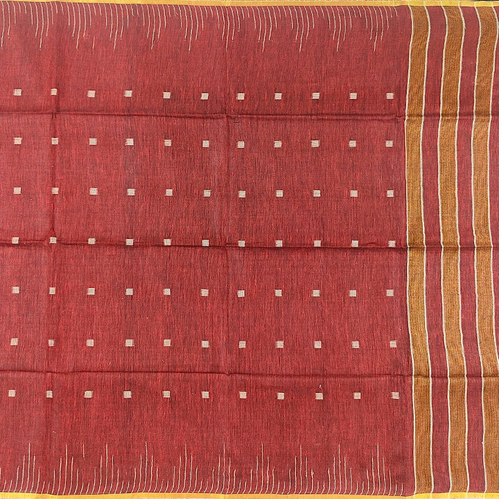 Hayagrivas Brown Handloom Linen Saree KSBE148C9-1