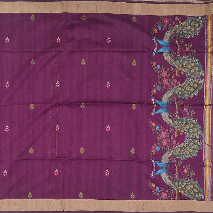 Hayagrivas Purple Fancy Cotton Saree SSCBF107G4-6
