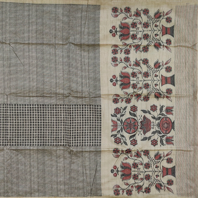 Hayagrivas Beige Fancy Cotton Saree SSCBF107G5-4