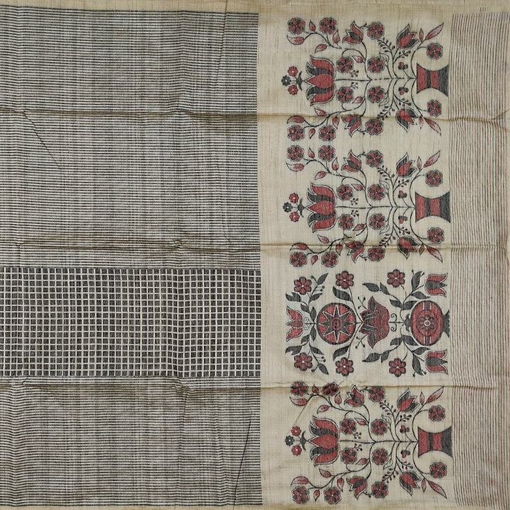 Hayagrivas Beige Fancy Cotton Saree SSCBF107G5-4