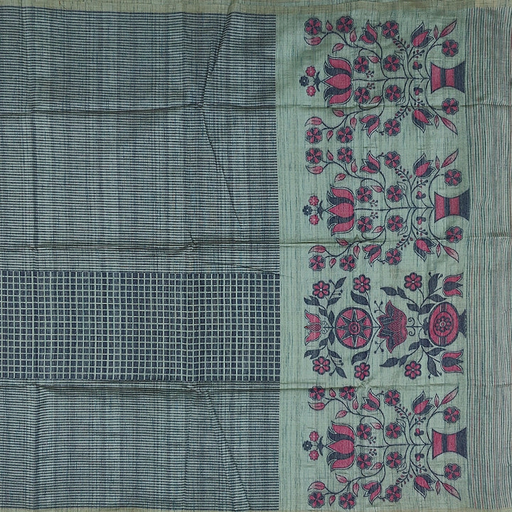 Hayagrivas Grey Fancy Cotton Saree SSCBF107G5-5