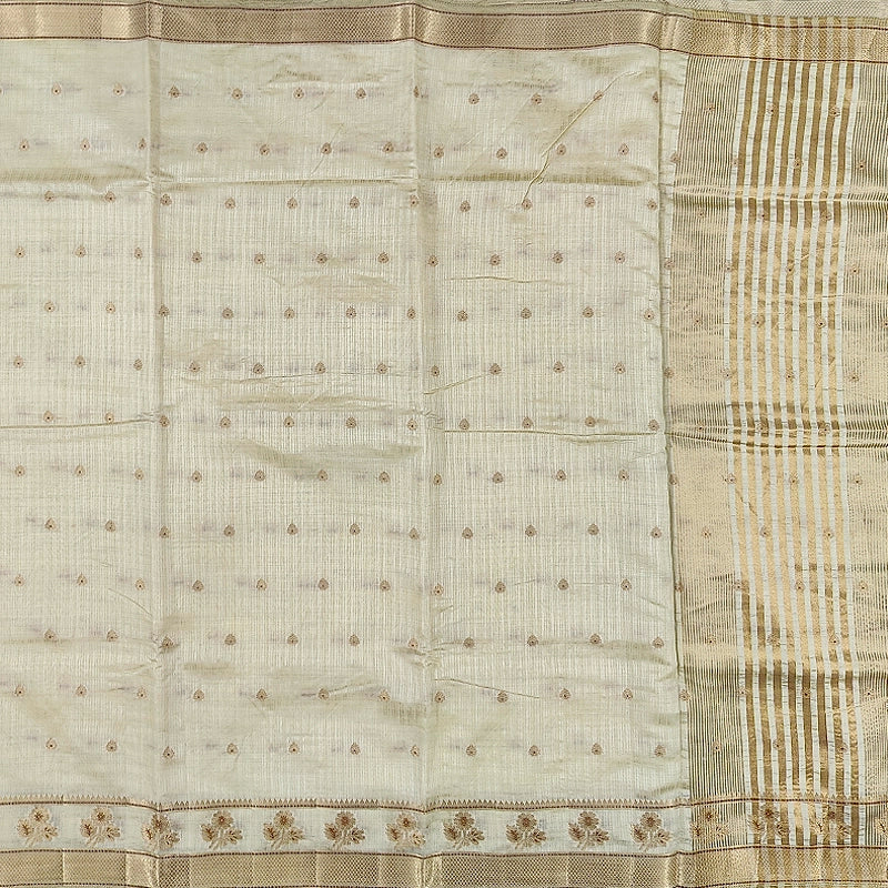 Hayagrivas Cream Fancy Cotton Saree SSCBF120H1-3