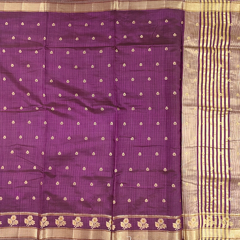 Hayagrivas Plum Purple Fancy Cotton Saree SSCBF120H1-5