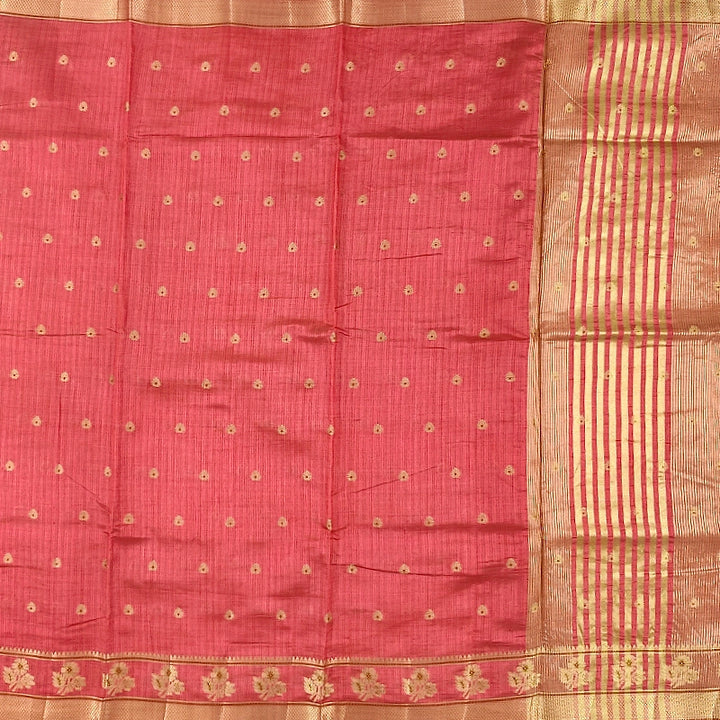 Hayagrivas Coral-Pink Fancy Cotton Saree SSCBF120H1-6