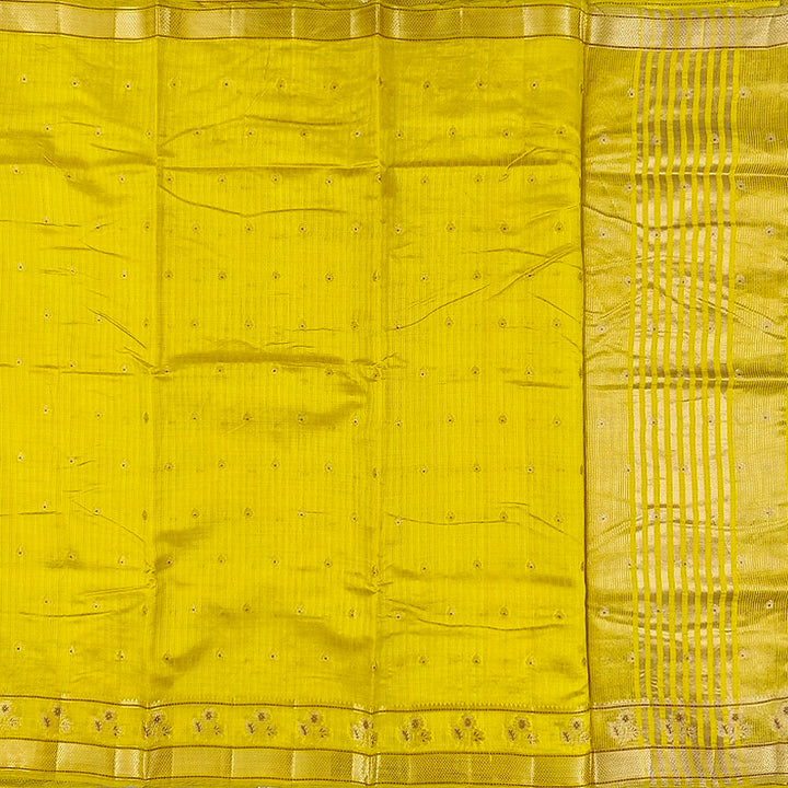 Hayagrivas Lemon Yellow Fancy Cotton Saree SSCBF120H1-8