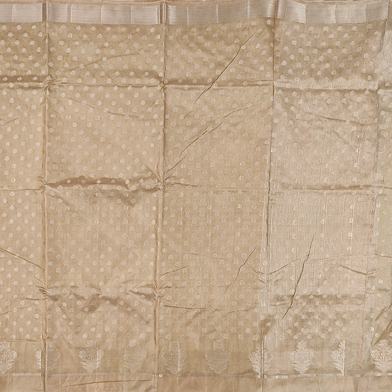 Hayagrivas Golden-Beige Fancy Cotton Saree SSCBF120H2-3