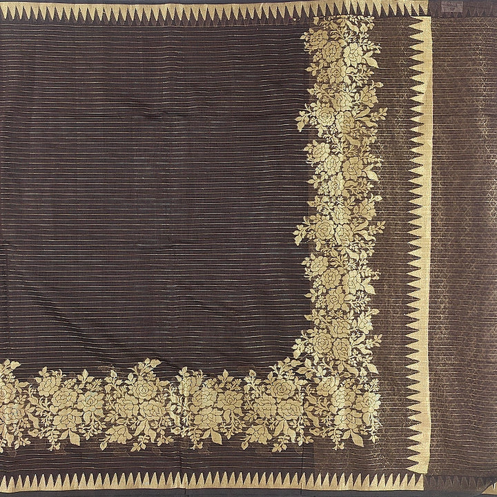 Hayagrivas Brown Fancy Cotton Saree SSCBF120H4-1