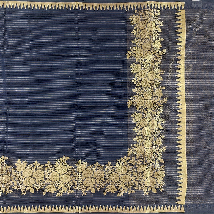 Hayagrivas Navy Blue Fancy Cotton Saree SSCBF120H4-4