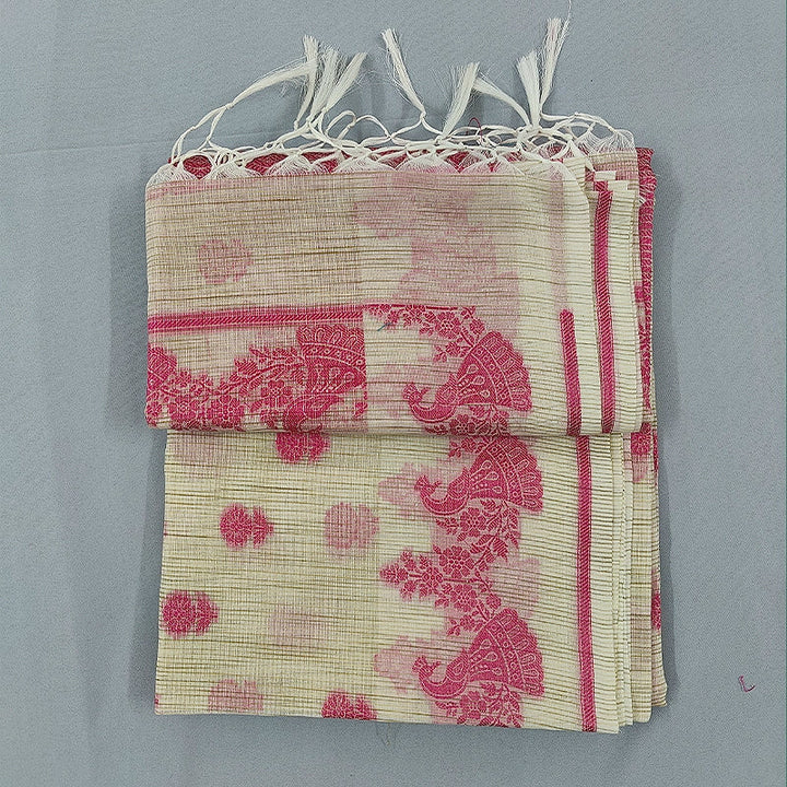 Hayagrivas Half-White Fancy Cotton Saree SSCBF120H5-3