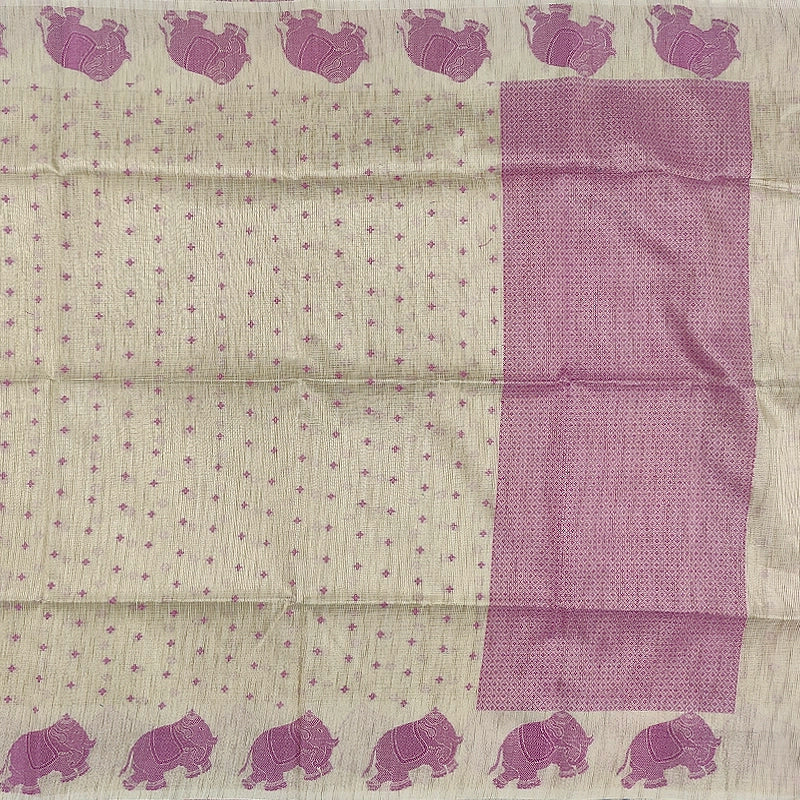 Hayagrivas Cream Fancy Cotton Saree SSCBF120H6-1