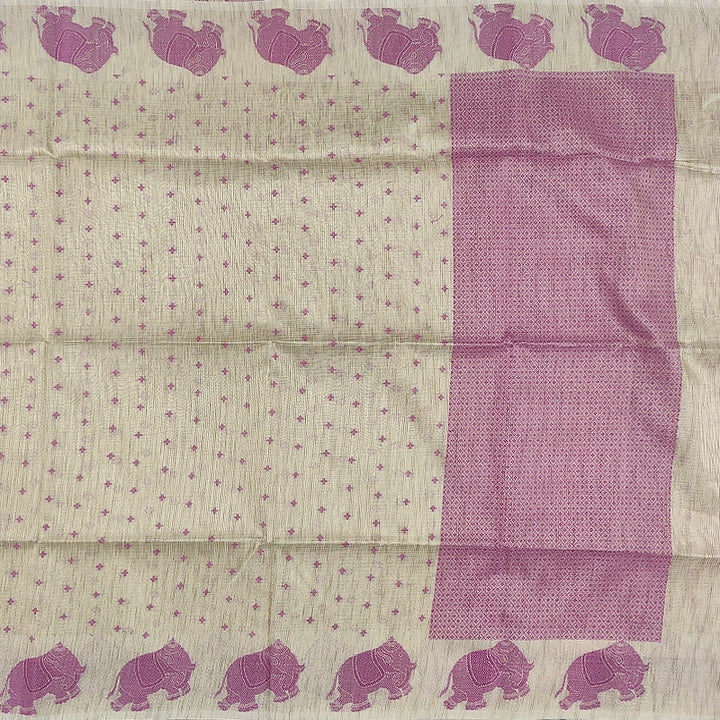 Hayagrivas Cream Fancy Cotton Saree SSCBF120H6-1