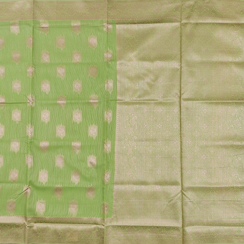 Hayagrivas Lime-Green Fancy Cotton Saree SSCBF121H1-2