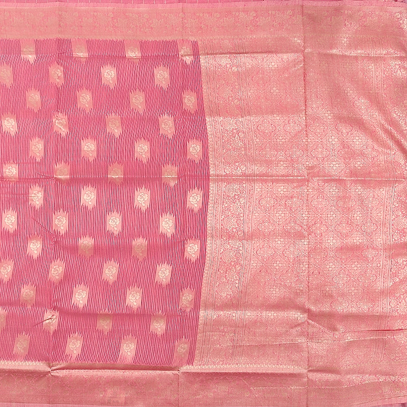 Hayagrivas Coral Pink Fancy Cotton Saree SSCBF121H1-6