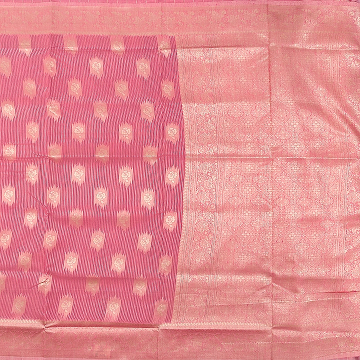 Hayagrivas Coral Pink Fancy Cotton Saree SSCBF121H1-6
