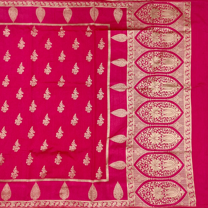 Hayagrivas Fuchsia-Pink Fancy Cotton Saree SSCBF121H11-1
