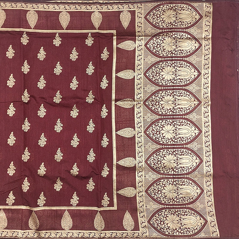 Hayagrivas Deep Maroon Fancy Cotton Saree SSCBF121H11-2