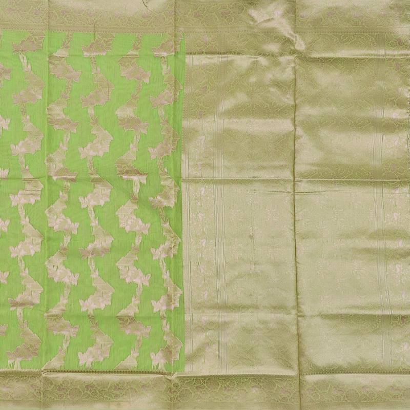 Hayagrivas Parrot-Green Fancy Cotton Saree SSCBF121H2-3