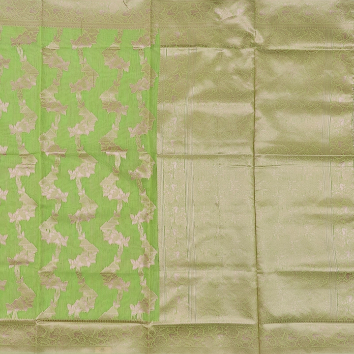 Hayagrivas Parrot-Green Fancy Cotton Saree SSCBF121H2-3