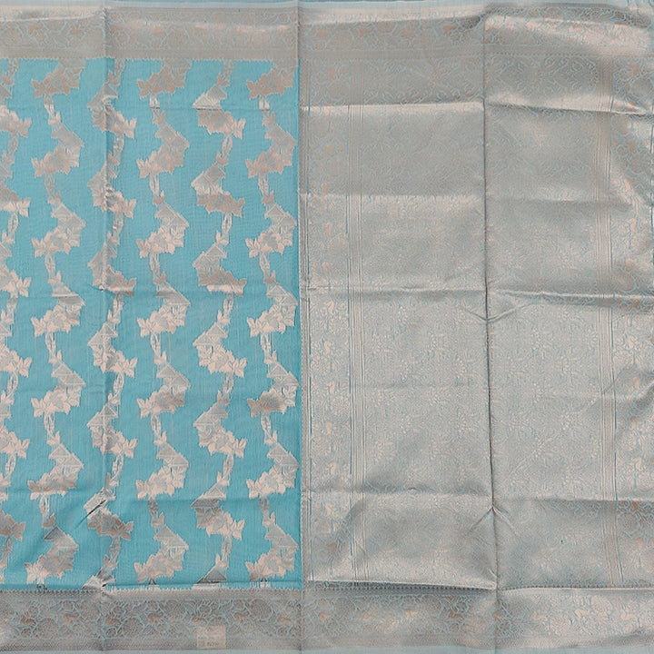 Hayagrivas Sky Blue Fancy Cotton Saree SSCBF121H2-7