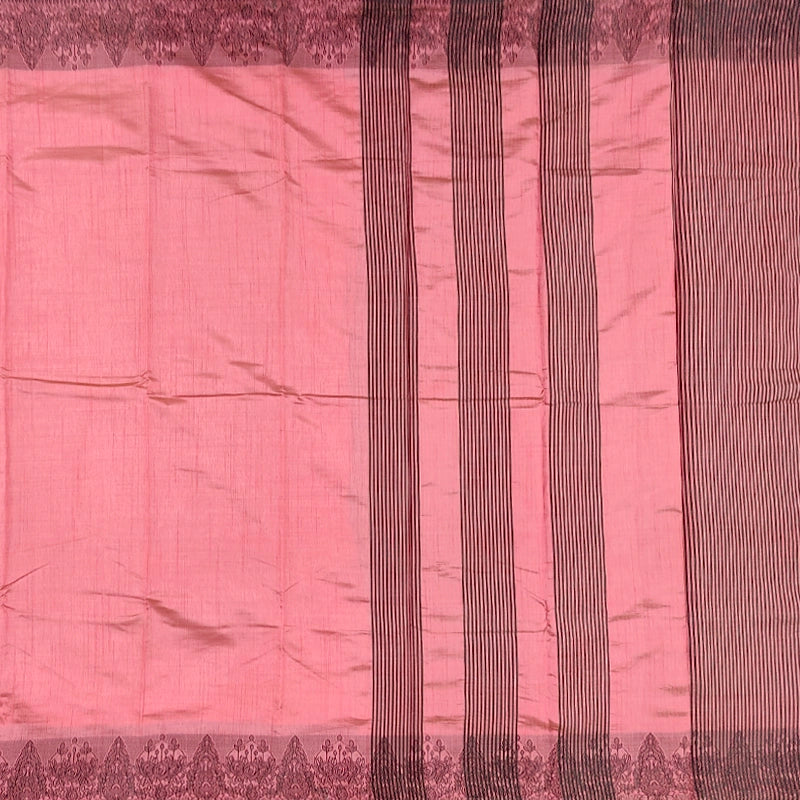 Hayagrivas Coral-Pink Fancy Cotton Saree SSCBF121H3-4