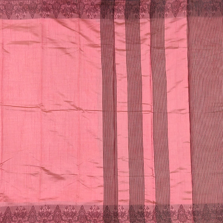 Hayagrivas Coral-Pink Fancy Cotton Saree SSCBF121H3-4