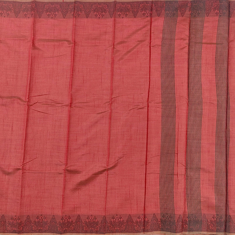 Hayagrivas Rust Red Fancy Cotton Saree SSCBF121H3-6