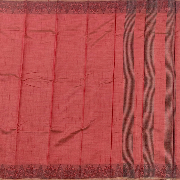 Hayagrivas Rust Red Fancy Cotton Saree SSCBF121H3-6