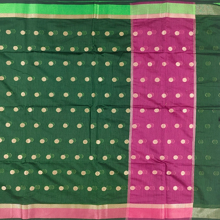 Hayagrivas Bottle Green Fancy Cotton Saree SSCBF121H4-11