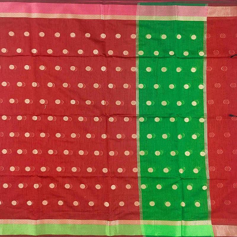 Hayagrivas Red Fancy Cotton Saree SSCBF121H4-12