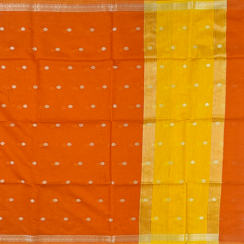 Hayagrivas Orange Fancy Cotton Saree SSCBF121H4-14