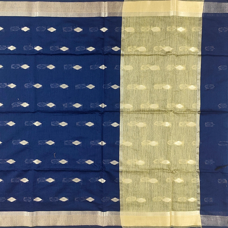 Hayagrivas Navy Blue Fancy Cotton Saree SSCBF121H4-26