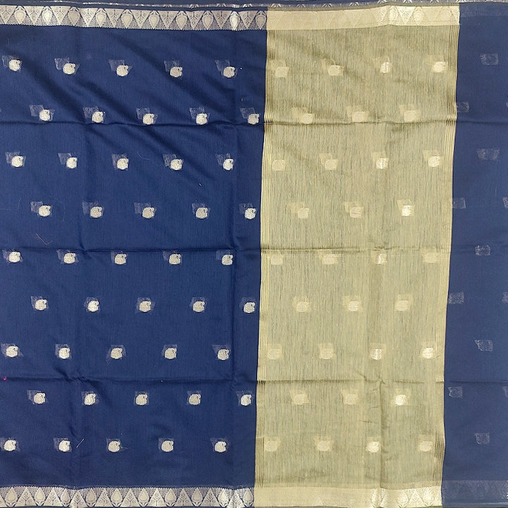 Hayagrivas Navy Blue Fancy Cotton Saree SSCBF121H4-27