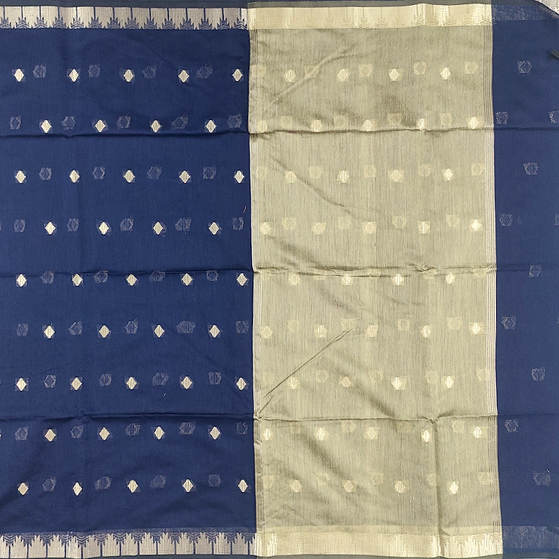 Hayagrivas Navy Blue Fancy Cotton Saree SSCBF121H4-3