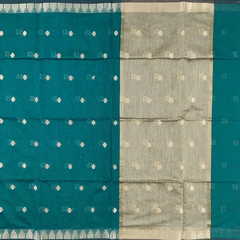 Hayagrivas Peacock Green Fancy Cotton Saree SSCBF121H4-6