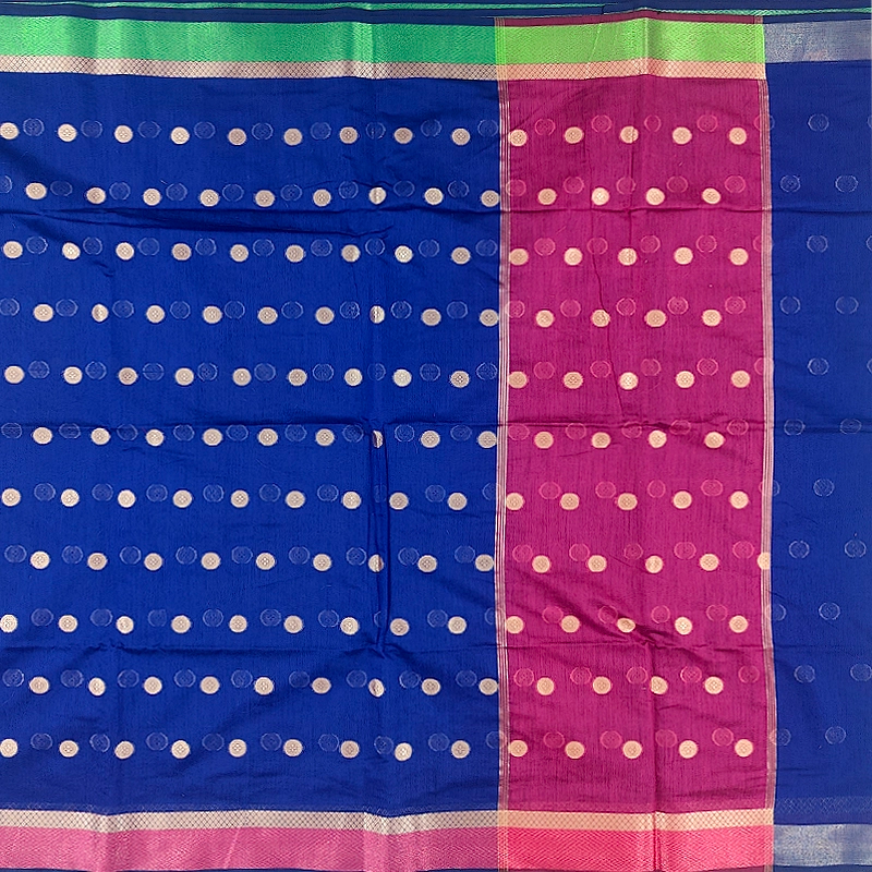 Hayagrivas Royal Blue Fancy Cotton Saree SSCBF121H4-9